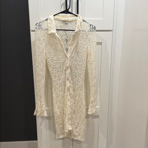 Elegant Cream Lace Women's Top